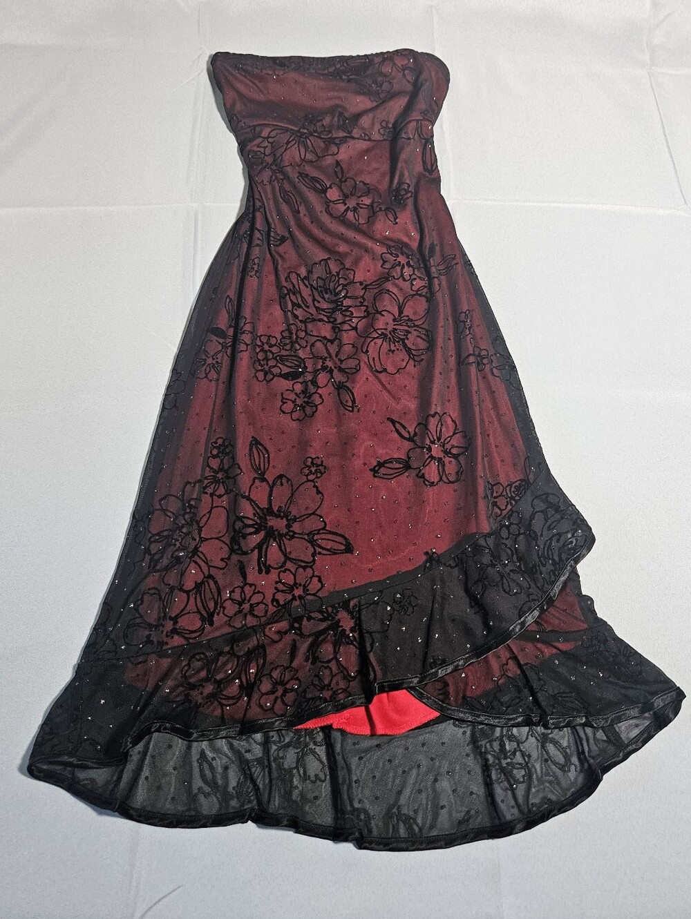 My Michelle VTG Y2K 90s Layered Prom Midi Goth Whimsy Fairycore Beaded Gown Med